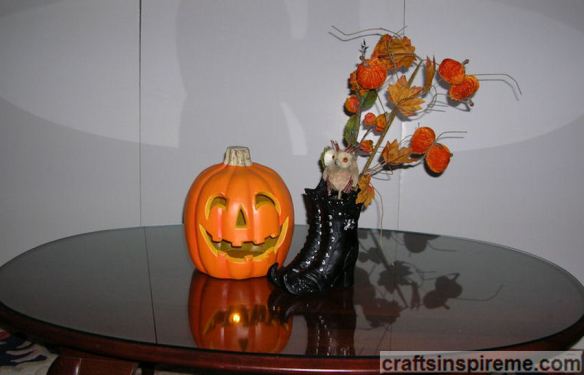 Witch Boots with Pumpkin