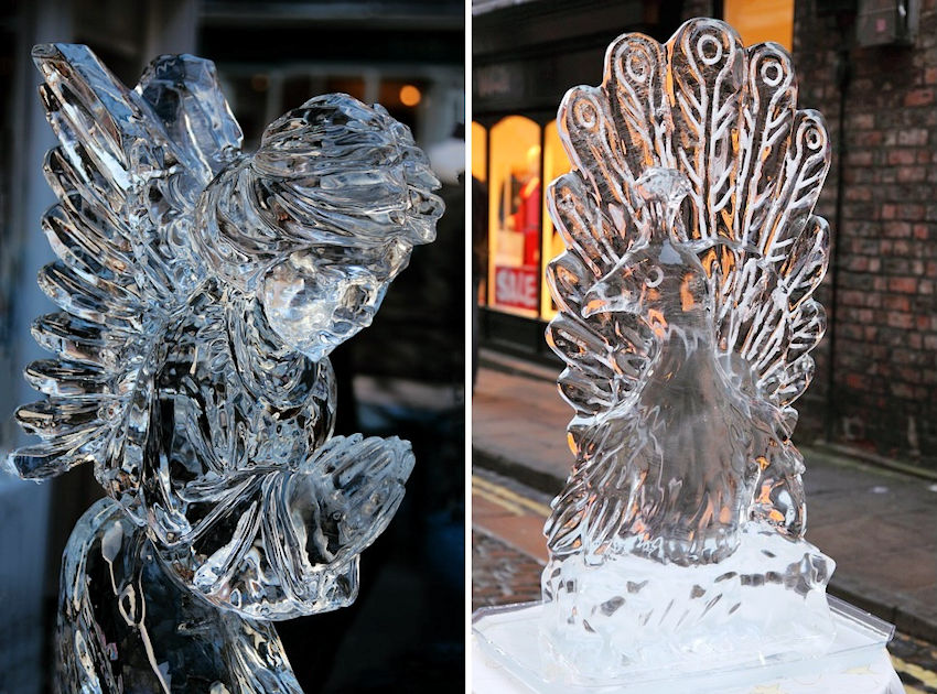 Angel & Peacock Ice Sculptures